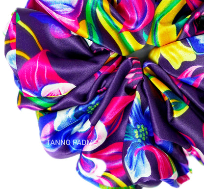 "Bubblegum Floral" Ultra Gentle Anti-Breakage Premium Satin Hair Scrunchie