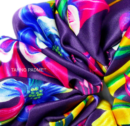 "Bubblegum Floral" Ultra Gentle Anti-Breakage Premium Satin Hair Scrunchie