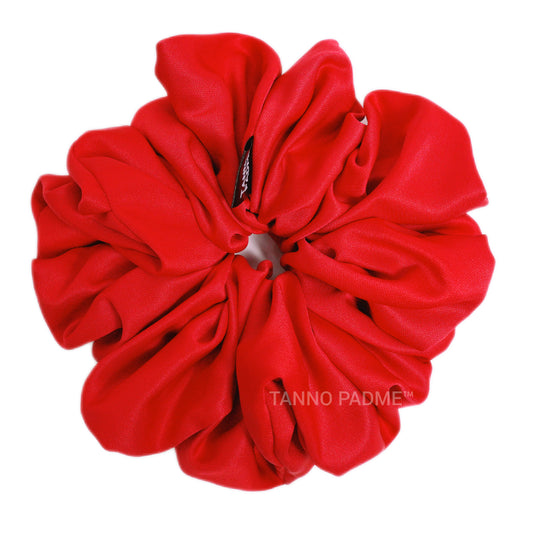 CHERRY RED - HAIR SCRUNCHIE HIGH QUALITY SUPER SOFT PREMIUM SATIN (LARGE)