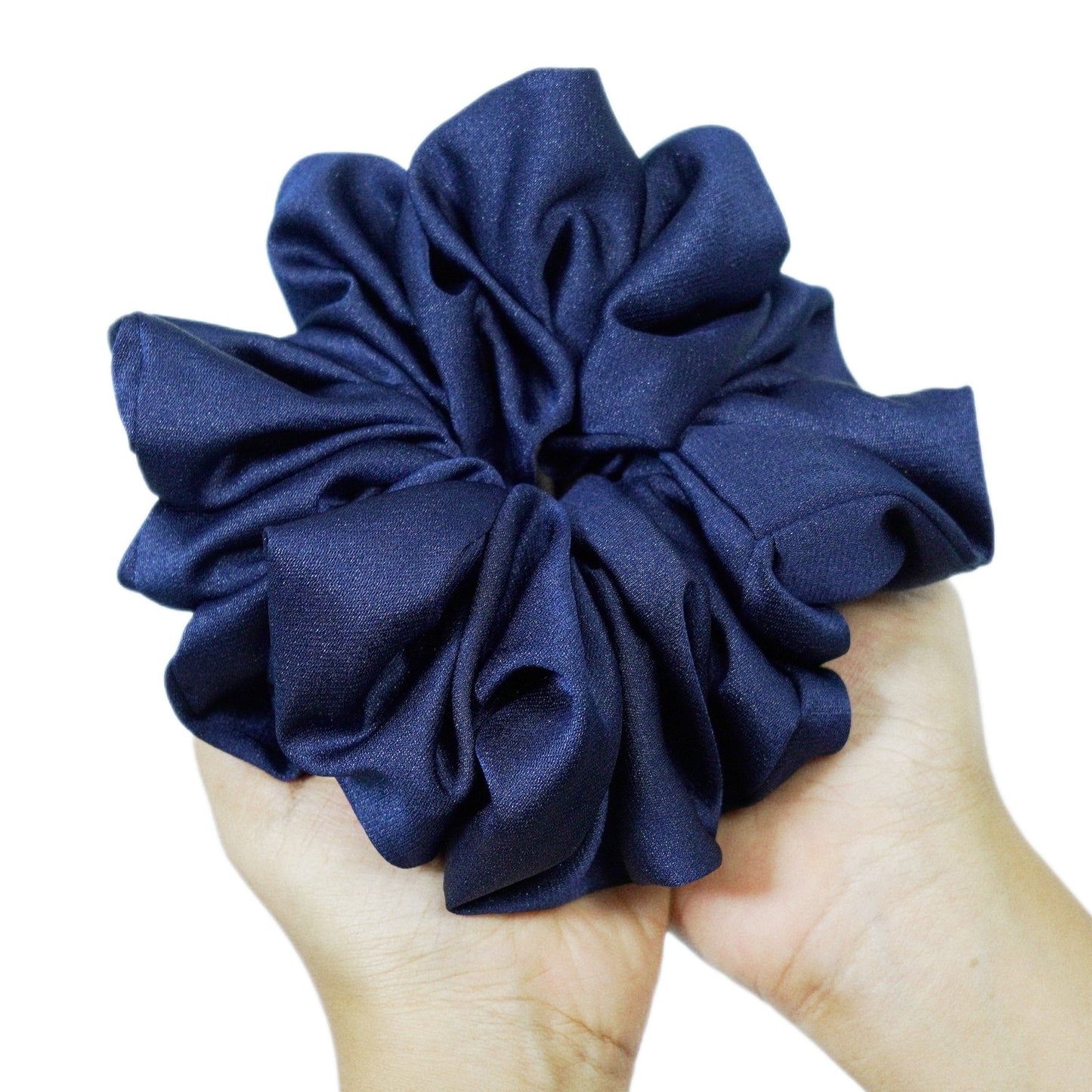 RASPBERRY BLUE - HAIR SCRUNCHIE HIGH QUALITY SUPER SOFT PREMIUM SATIN (LARGE)