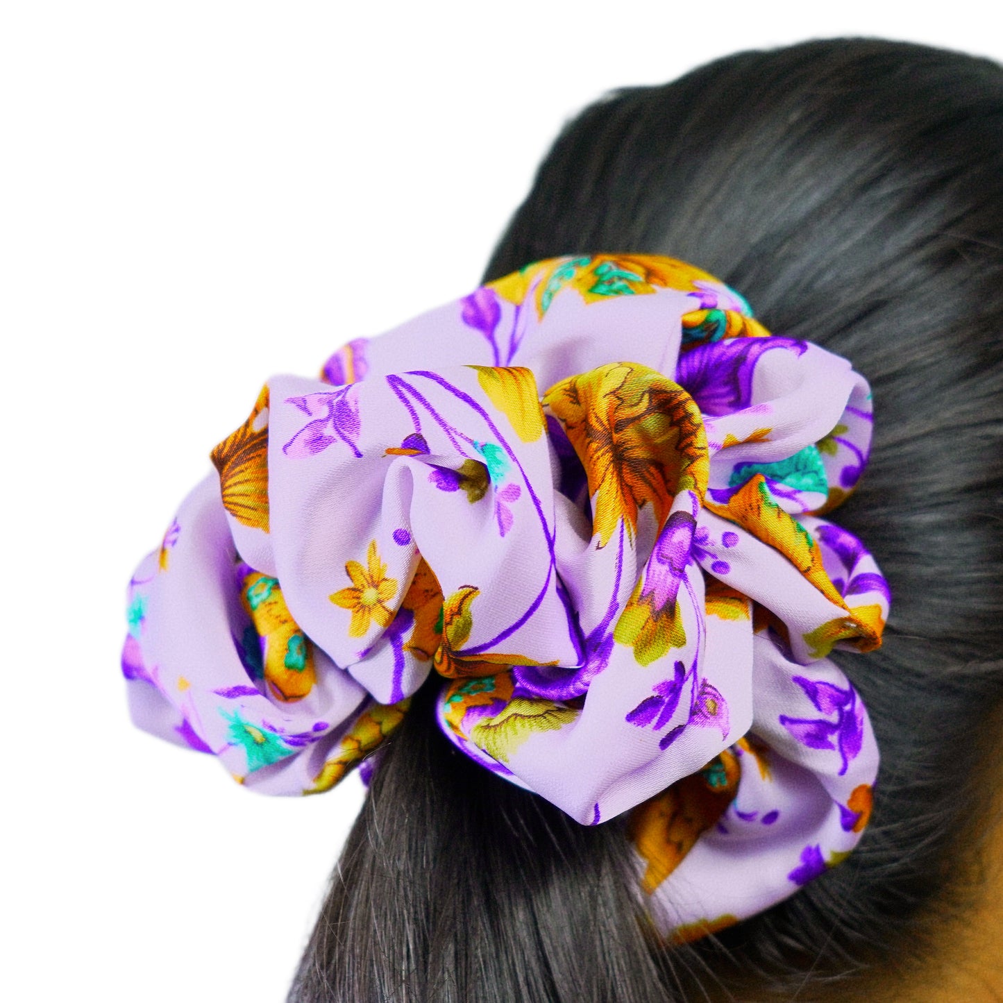 LILAC PURPLE - HAIR SCRUNCHIE HIGH QUALITY SUPER SOFT PREMIUM SATIN (LARGE)