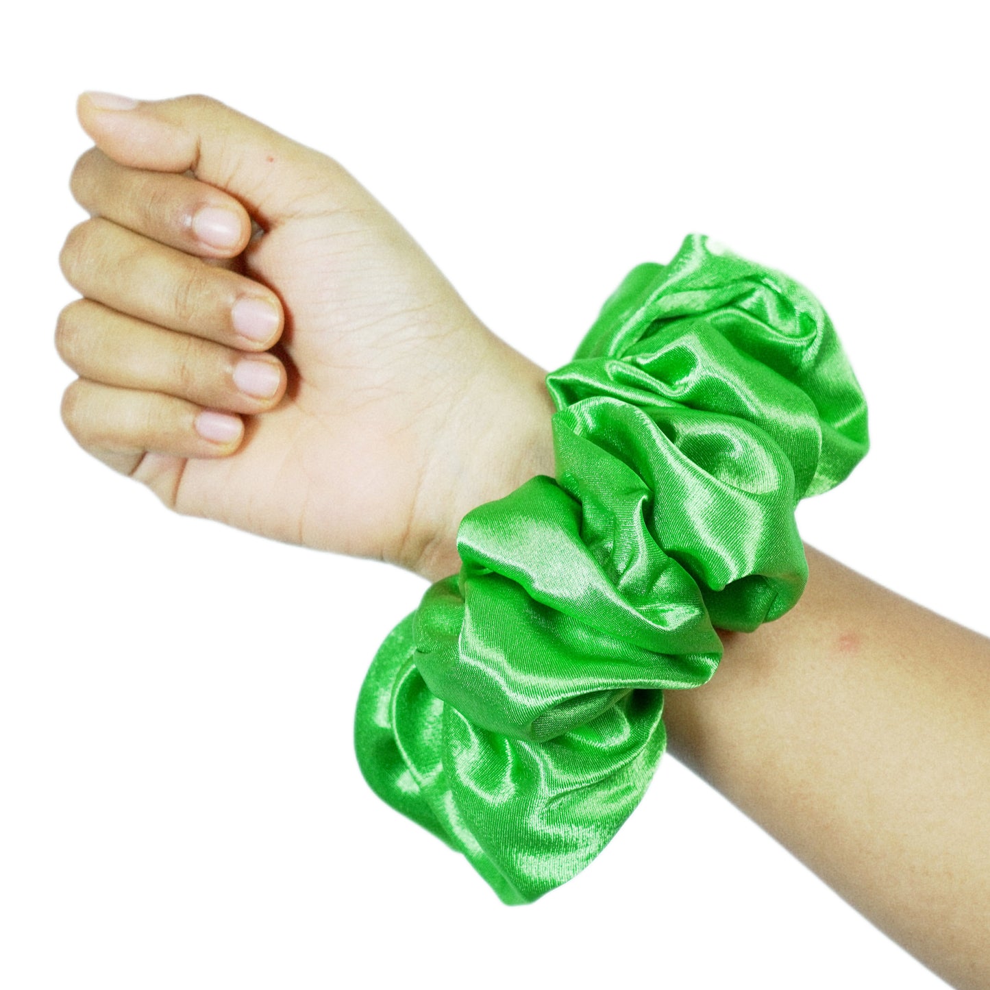 GREEN APPLE - HAIR SCRUNCHIE HIGH QUALITY SUPER SOFT PREMIUM SATIN (LARGE)