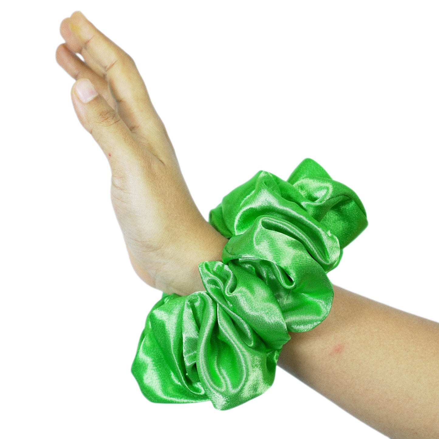 GREEN APPLE - HAIR SCRUNCHIE HIGH QUALITY SUPER SOFT PREMIUM SATIN (LARGE)