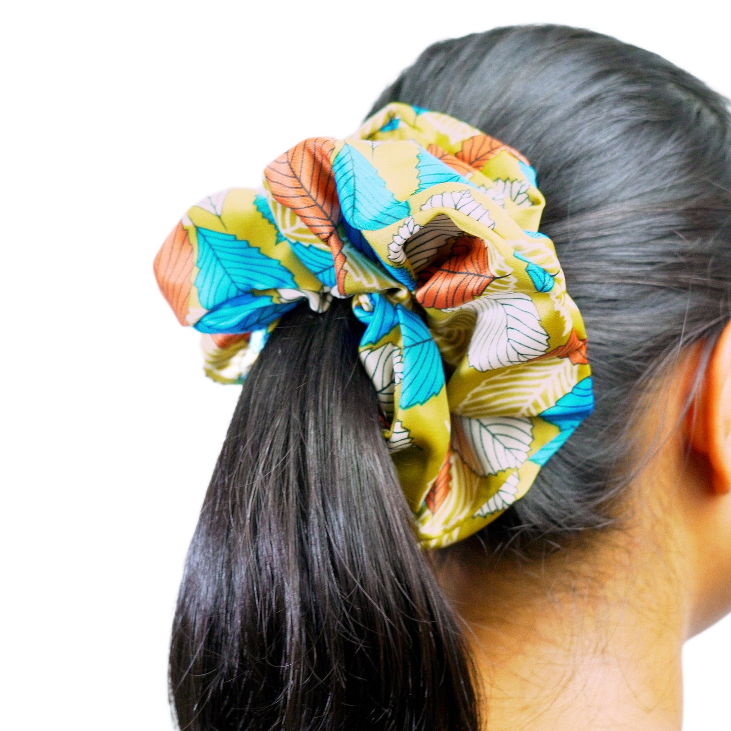 AUTUMN GOLD - HAIR SCRUNCHIE HIGH QUALITY SUPER SOFT PREMIUM SATIN (LARGE)