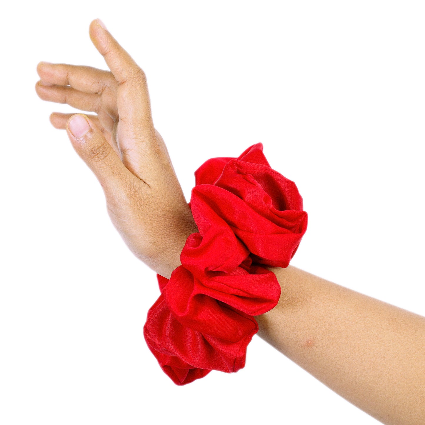 CHERRY RED - HAIR SCRUNCHIE HIGH QUALITY SUPER SOFT PREMIUM SATIN (LARGE)