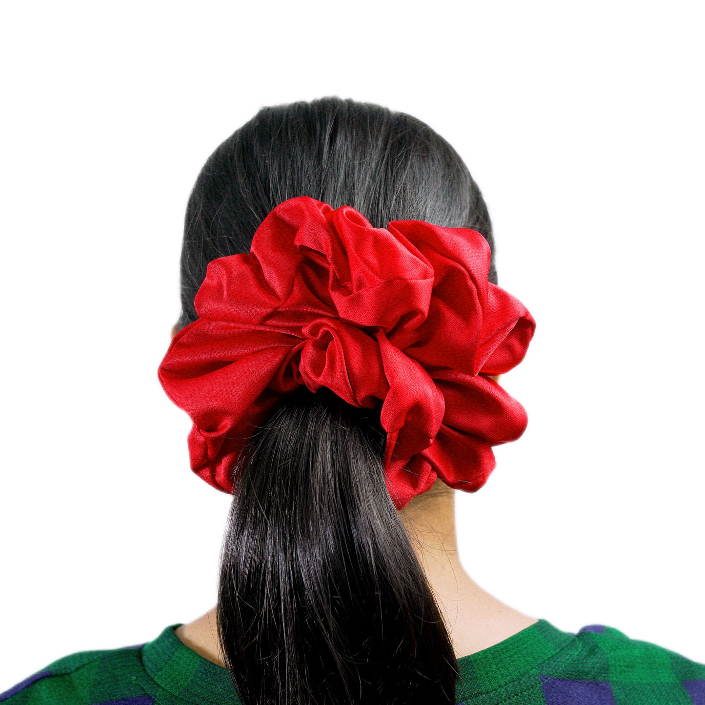 CHERRY RED - HAIR SCRUNCHIE HIGH QUALITY SUPER SOFT PREMIUM SATIN (LARGE)