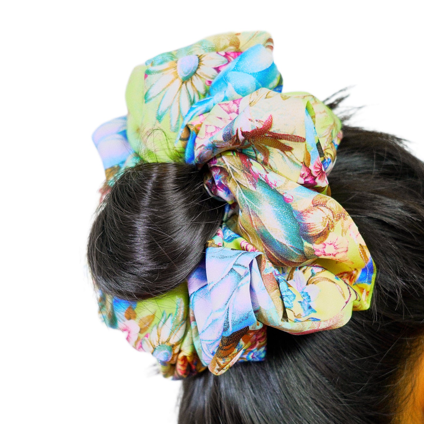 PINA COLADA - HAIR SCRUNCHIE HIGH QUALITY SUPER SOFT PREMIUM SATIN (LARGE)