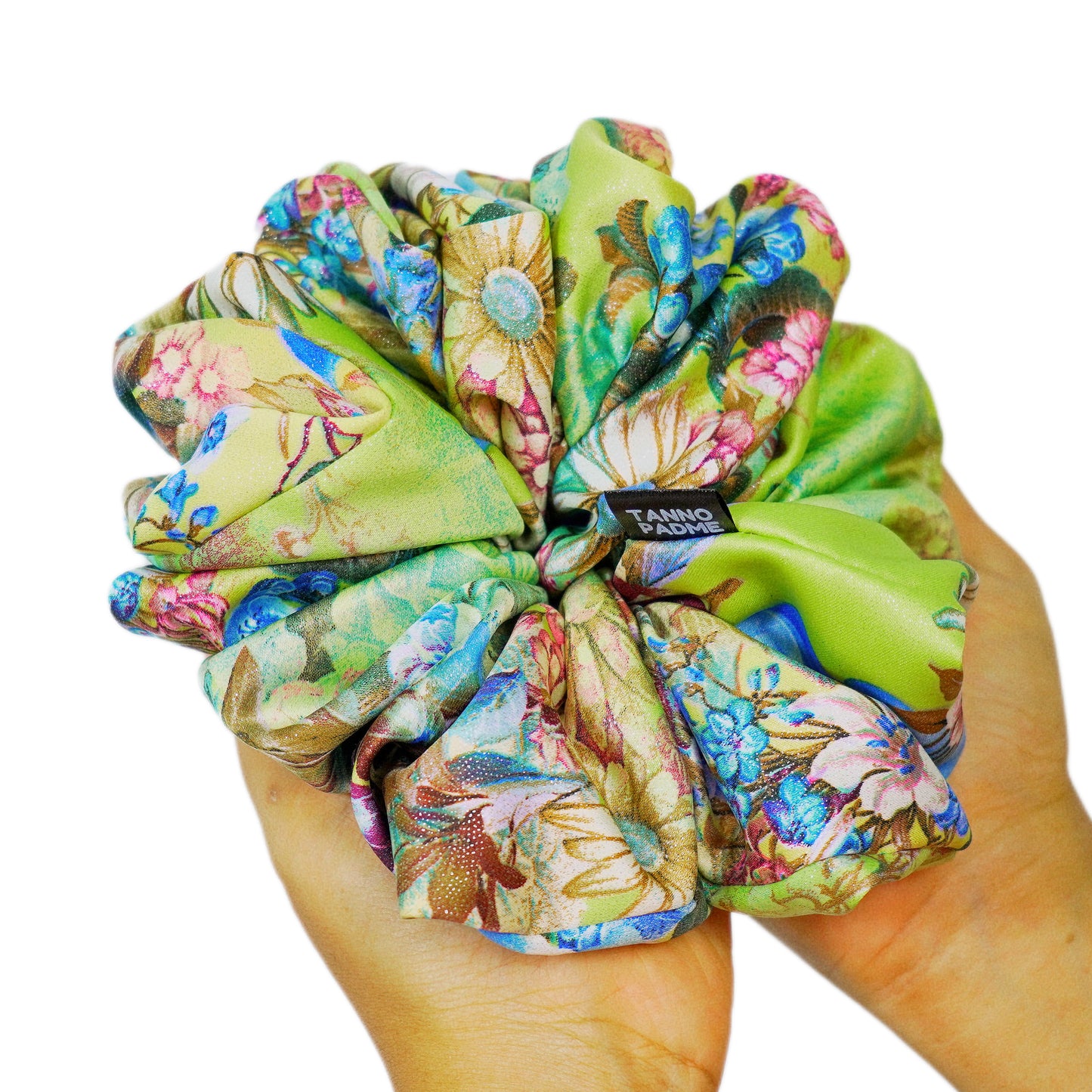 PINA COLADA - HAIR SCRUNCHIE HIGH QUALITY SUPER SOFT PREMIUM SATIN (LARGE)