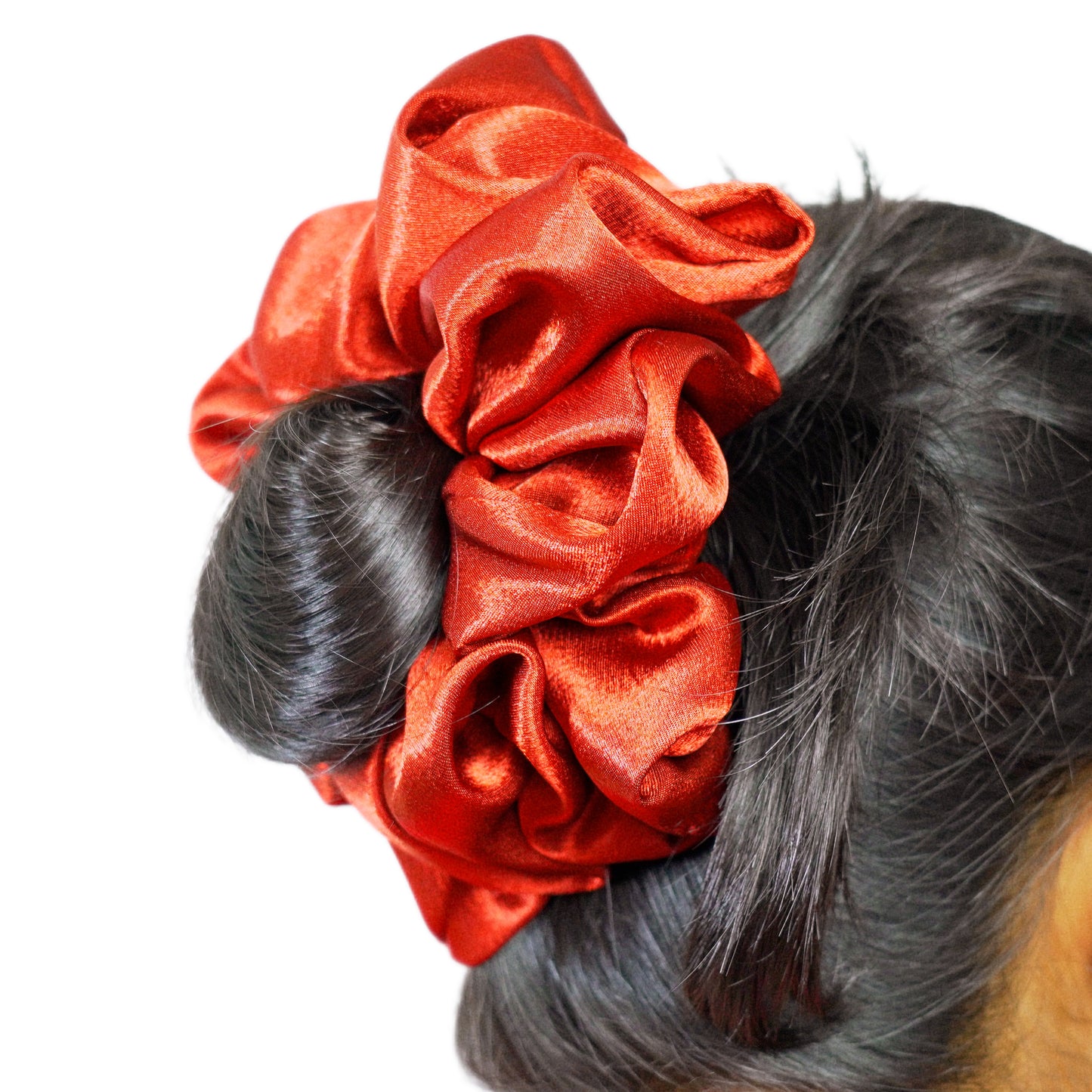 BRONZE SHIMMER - HAIR SCRUNCHIE HIGH QUALITY SUPER SOFT PREMIUM SATIN (LARGE)