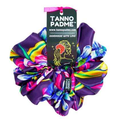 "Bubblegum Floral" Ultra Gentle Anti-Breakage Premium Satin Hair Scrunchie