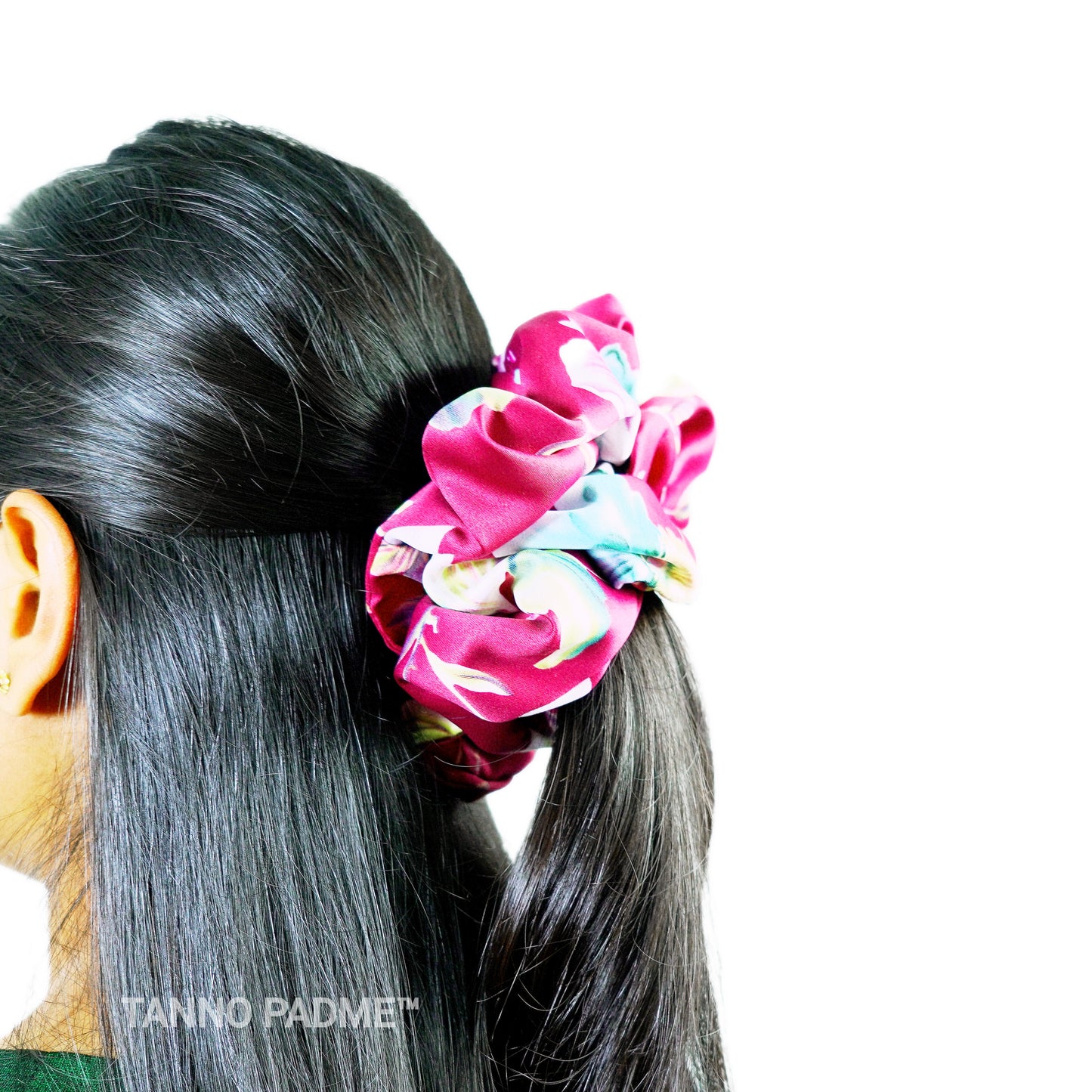 LILY - HAIR SCRUNCHIE HIGH QUALITY SUPER SOFT PREMIUM SATIN (LARGE)