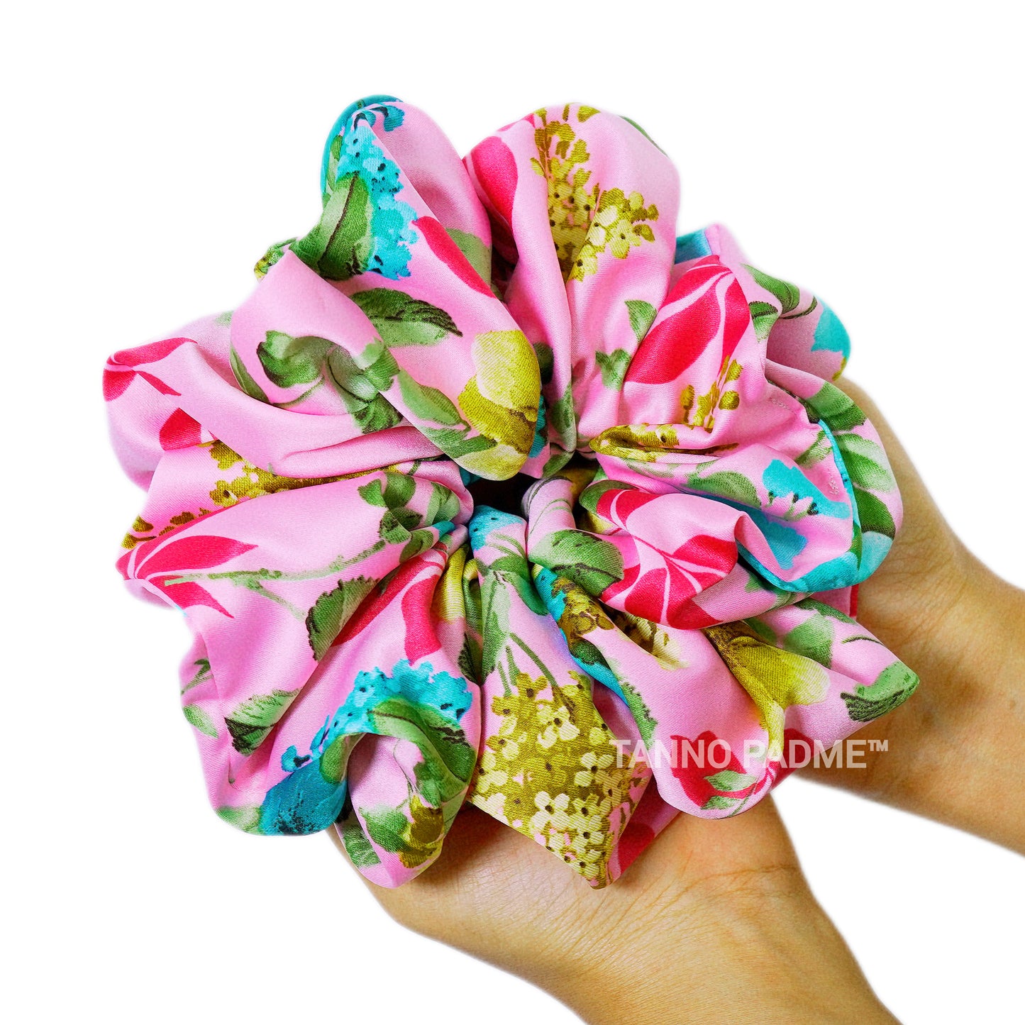 SAKURA - HAIR SCRUNCHIE HIGH QUALITY SUPER SOFT PREMIUM SATIN (LARGE)