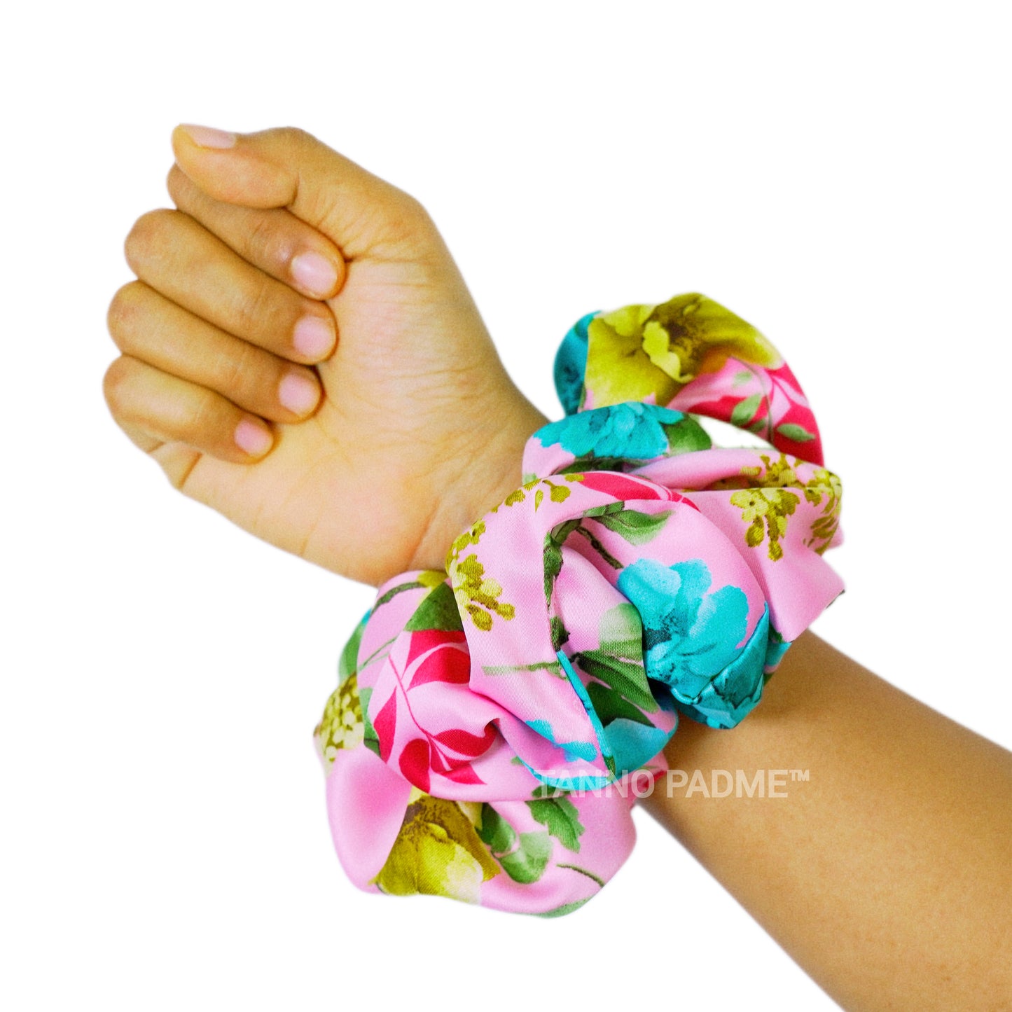 SAKURA - HAIR SCRUNCHIE HIGH QUALITY SUPER SOFT PREMIUM SATIN (LARGE)