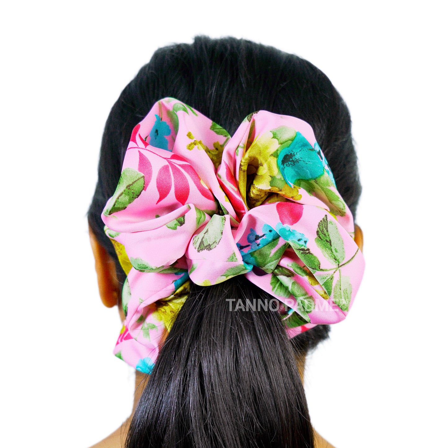 SAKURA - HAIR SCRUNCHIE HIGH QUALITY SUPER SOFT PREMIUM SATIN (LARGE)