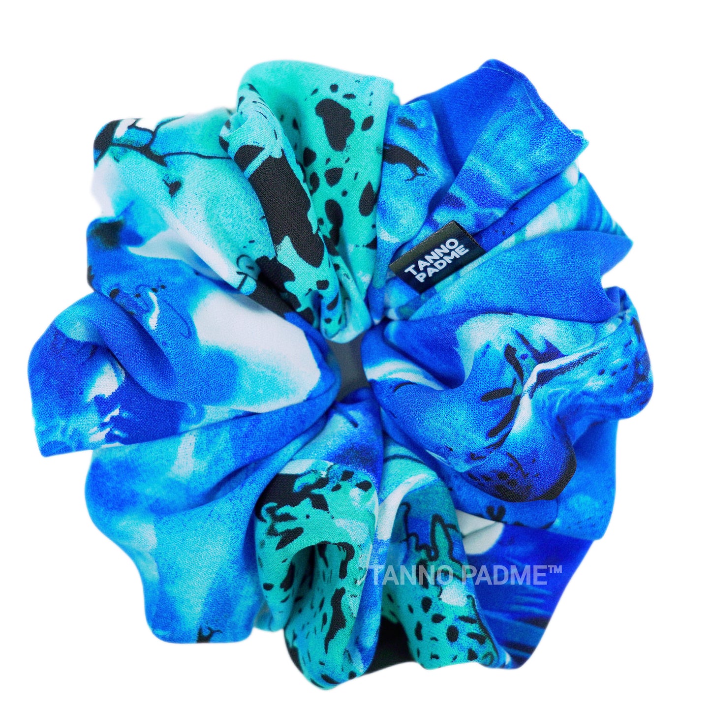 OCEAN - HAIR SCRUNCHIE HIGH QUALITY SUPER SOFT PREMIUM SATIN (LARGE)