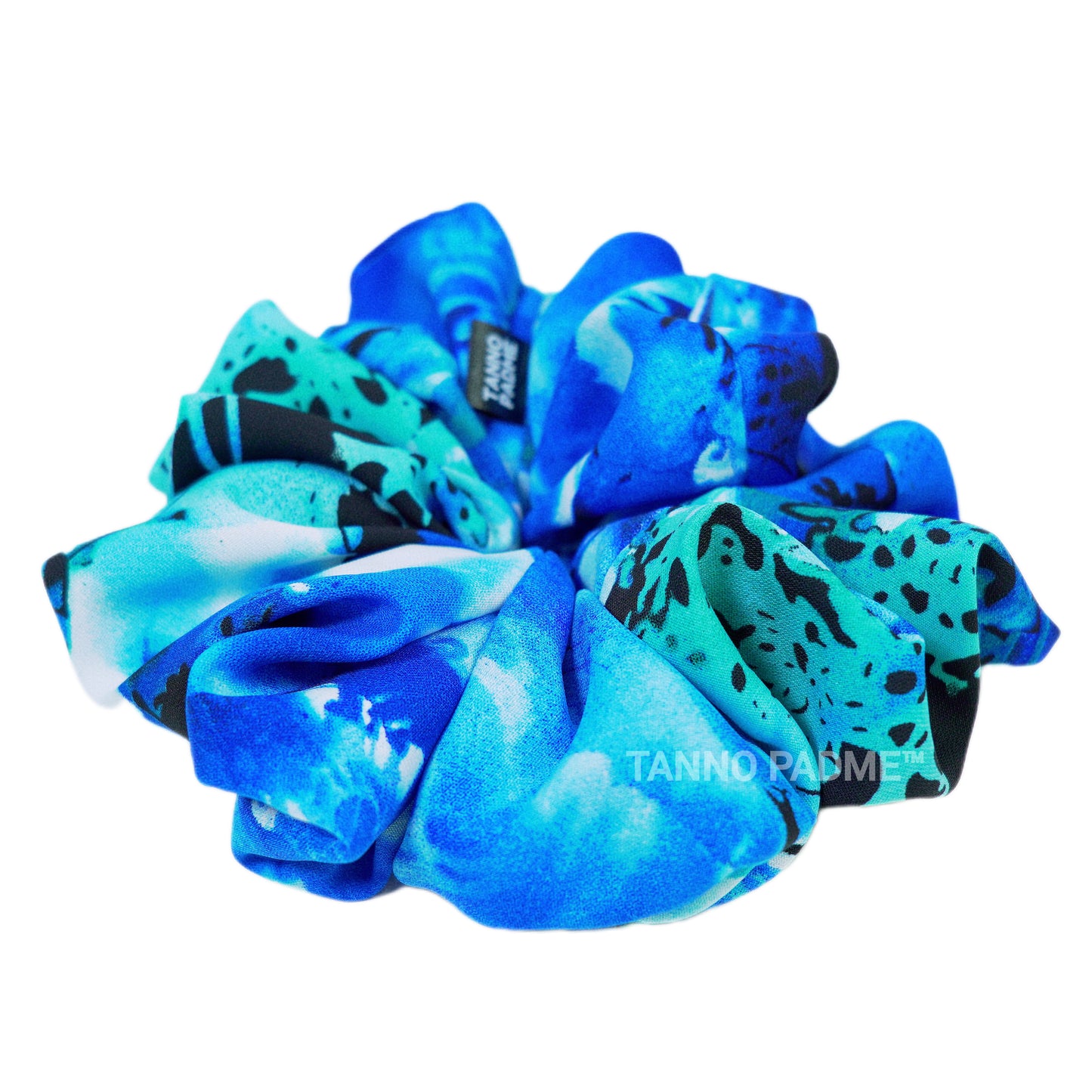 OCEAN - HAIR SCRUNCHIE HIGH QUALITY SUPER SOFT PREMIUM SATIN (LARGE)