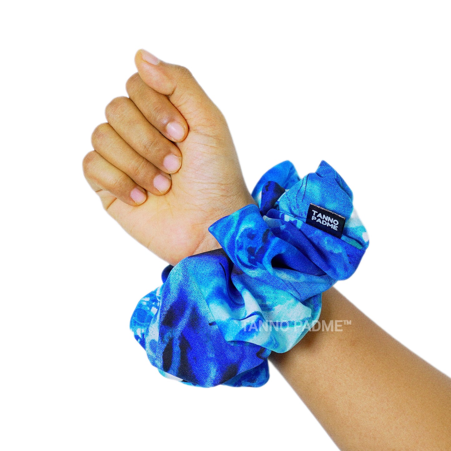 OCEAN - HAIR SCRUNCHIE HIGH QUALITY SUPER SOFT PREMIUM SATIN (LARGE)