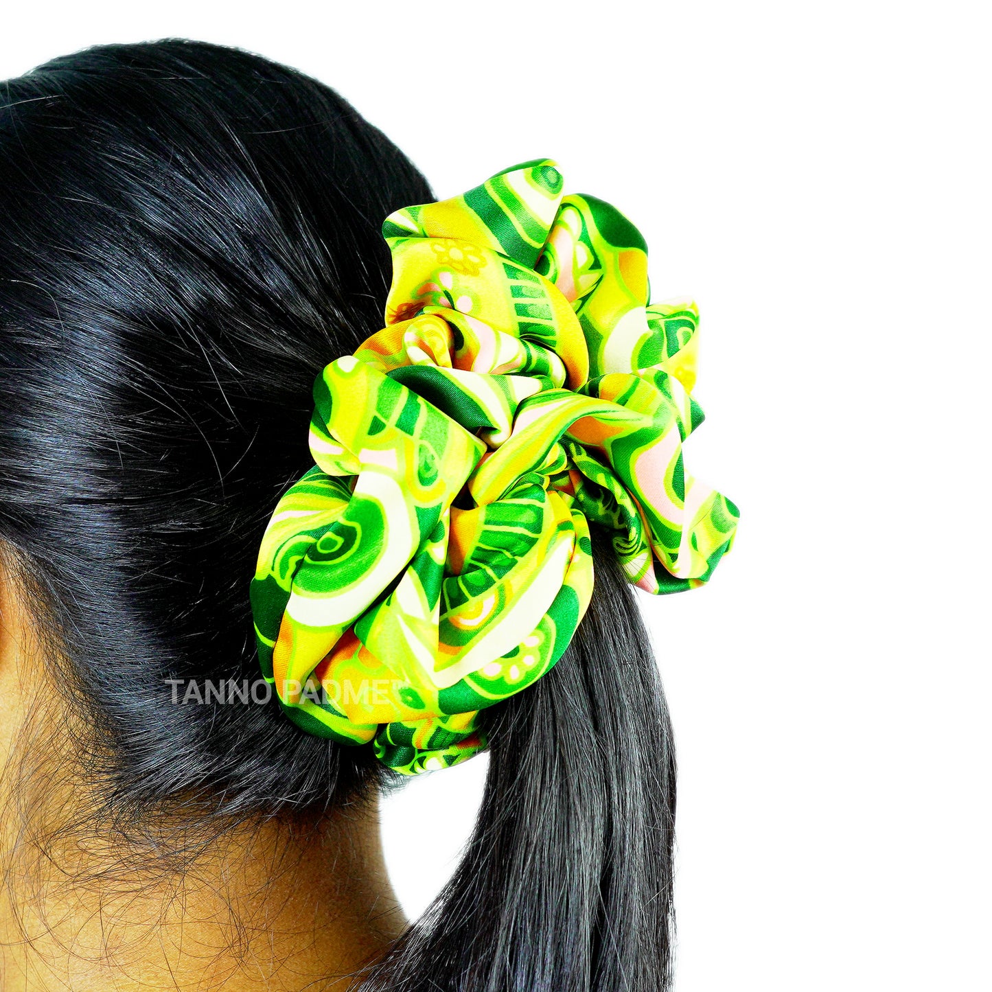 TINKERBELL - HAIR SCRUNCHIE HIGH QUALITY SUPER SOFT PREMIUM SATIN (LARGE)